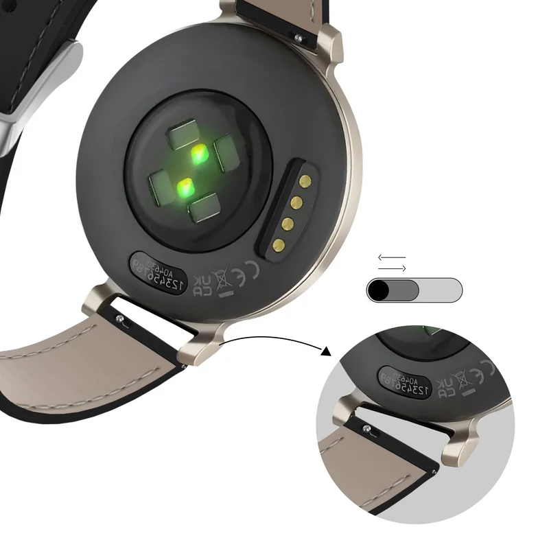 Bandz Zenwatch Lily Lederarmband 'Classic' (Schwarz)