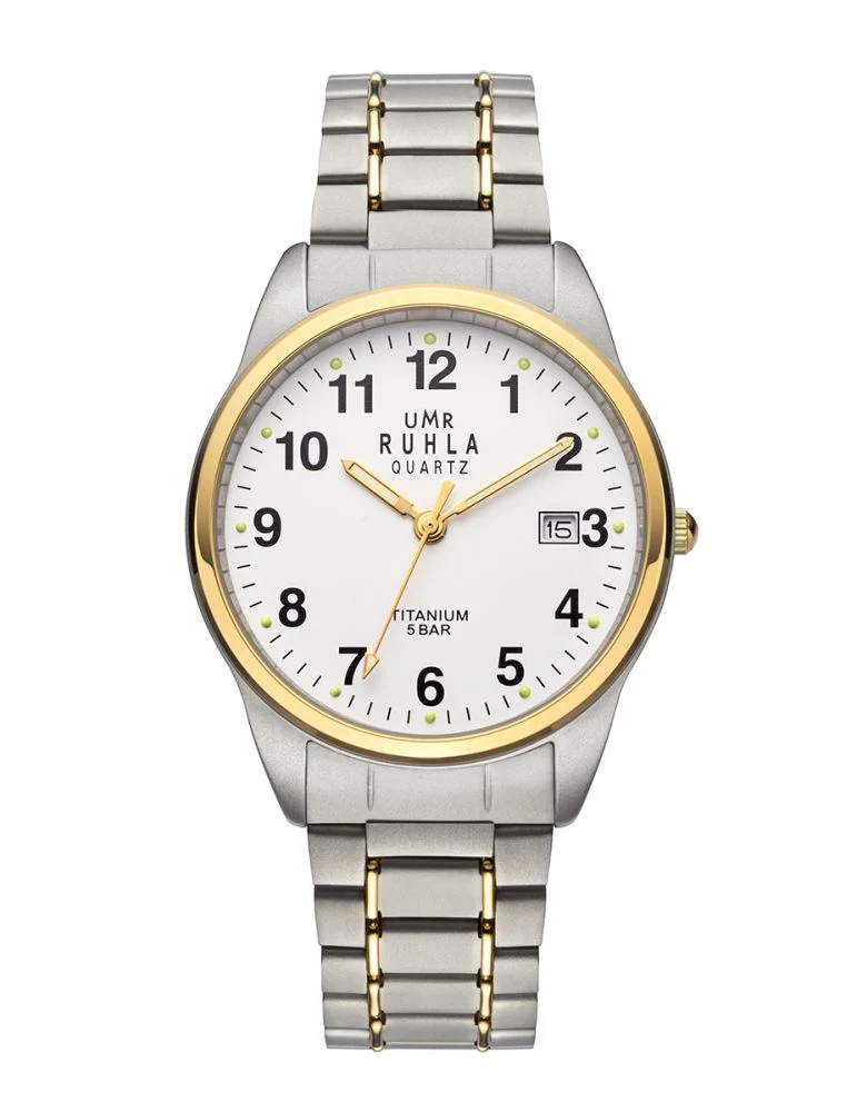 UMR Ruhla Basic 89000G13109 Herren • Titangehäuse Bicolor • Seiko Quarzwerk mit Datum