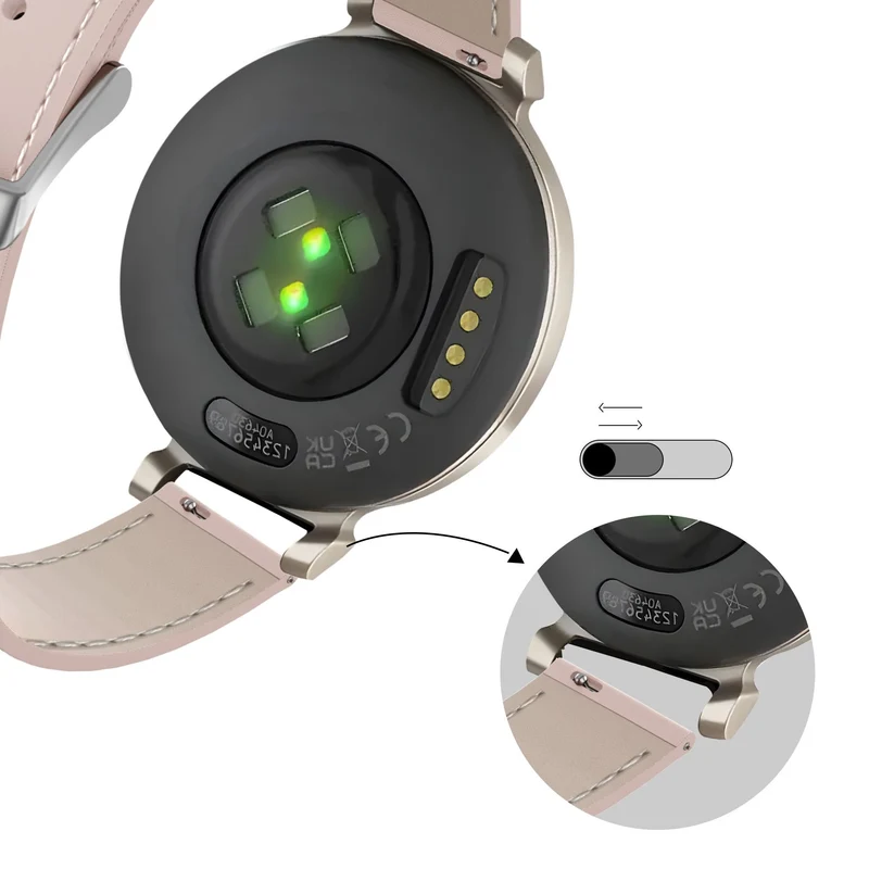 Bandz Zenwatch Lily Lederarmband 'Classic' (Rosa)