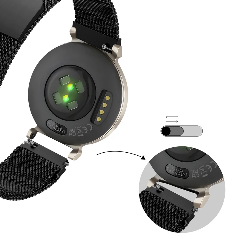 Bandz Zenwatch Lily Milanese Loop Armband (Schwarz)