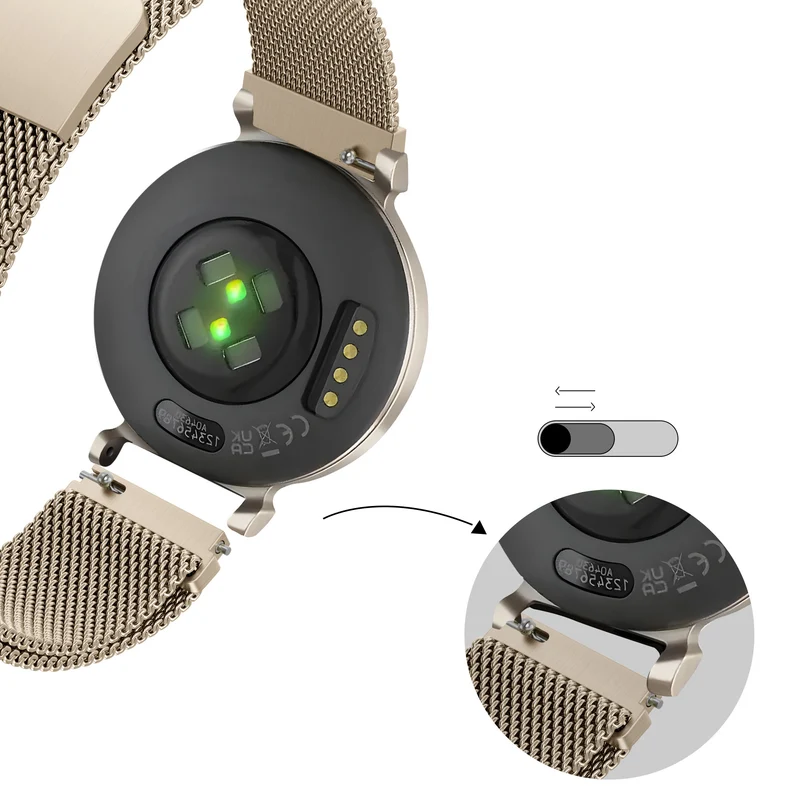 Bandz Zenwatch Lily Milanese Loop Armband (Champagner Gold)