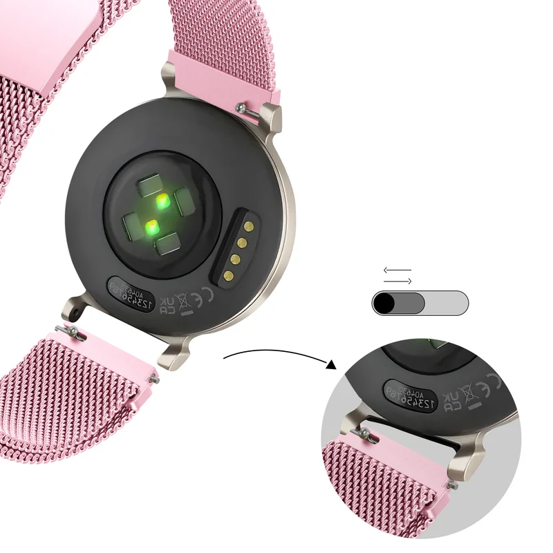 Bandz Zenwatch Lily Milanese Loop Armband (Rosa)
