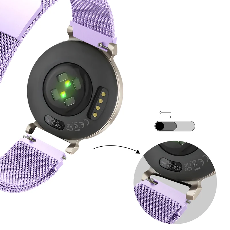 Bandz Zenwatch Lily Milanese Loop Armband (Hell Lila)