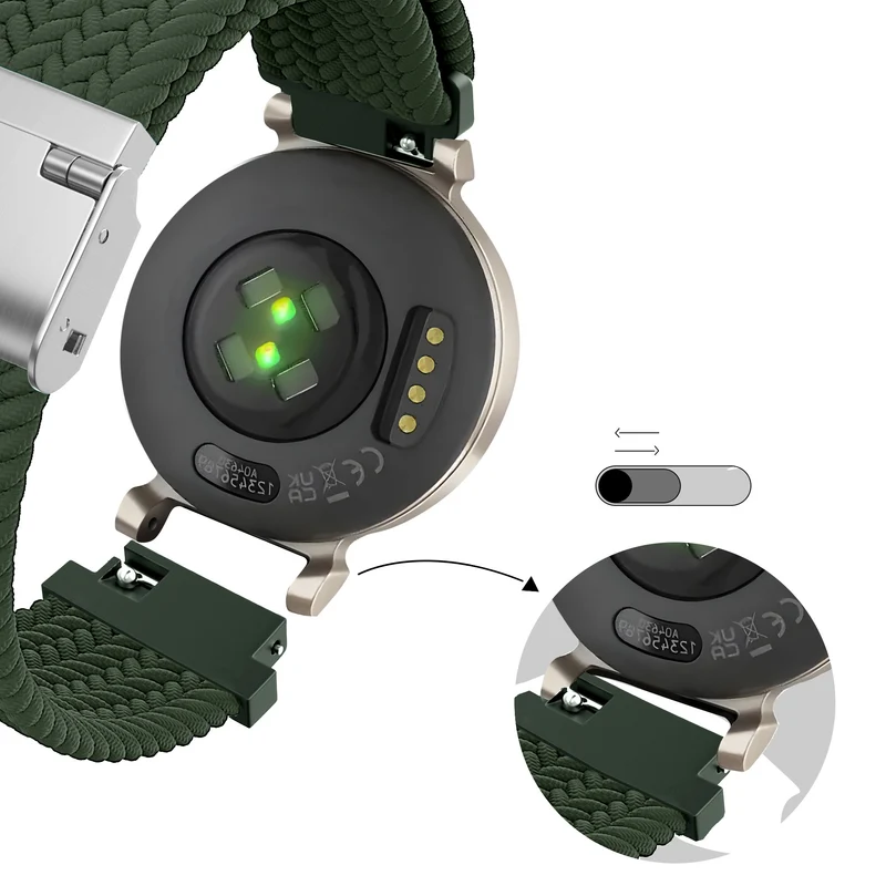 Bandz Zenwatch Lily Gewebtes Nylonarmband (Grün)