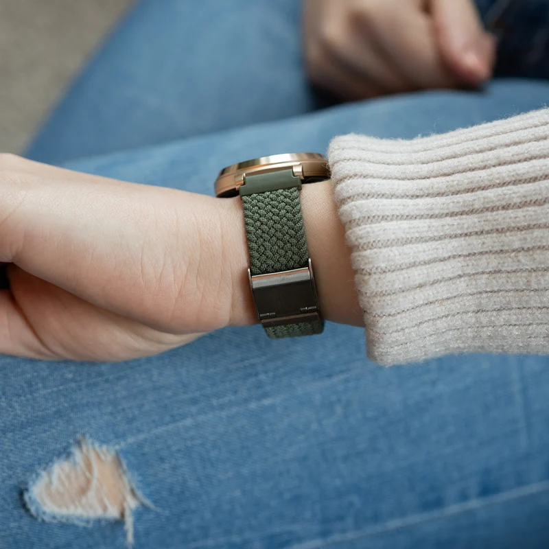 Bandz Zenwatch Lily Gewebtes Nylonarmband (Grün)