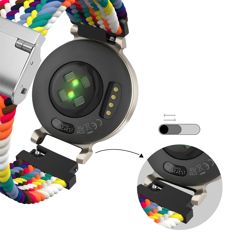 Bandz Zenwatch Lily Gewebtes Nylonarmband (Regenbogen)