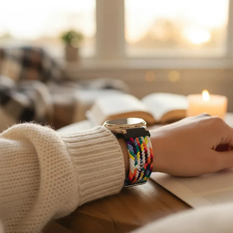 Bandz Zenwatch Lily Gewebtes Nylonarmband (Regenbogen)