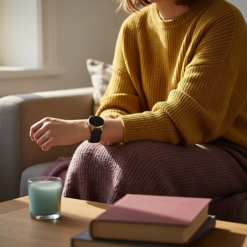 Bandz Zenwatch Lily Gewebtes Nylonarmband (Schwarz)