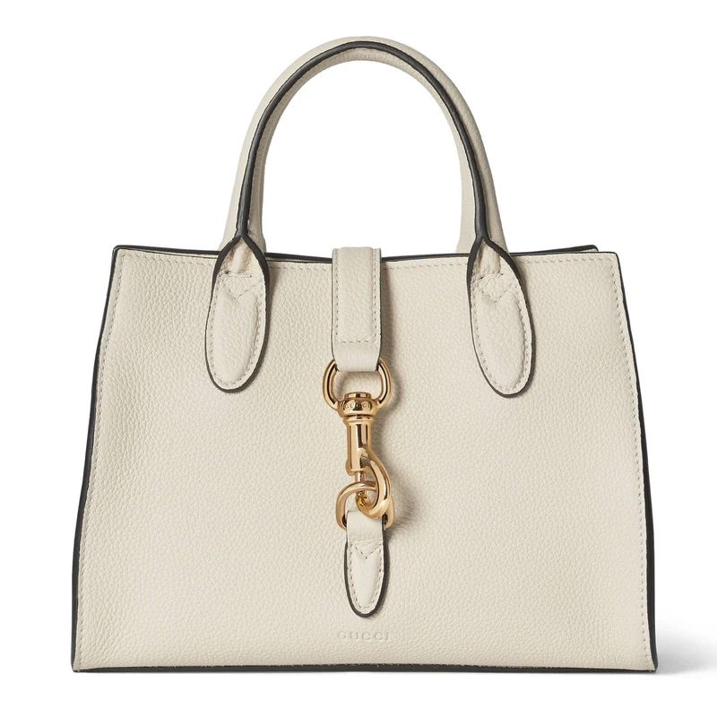 Gucci Handtasche Unisex Small Tote Bag mit Hakenverschluss Ivory Leder 795349-AZB0G9540
