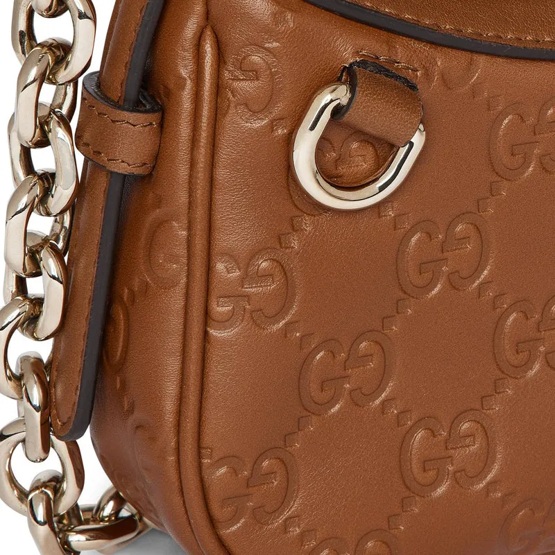 Gucci Handtasche Damen GG Emblem Mini Shoulder Bag Braun 847091-AAFDV-2718