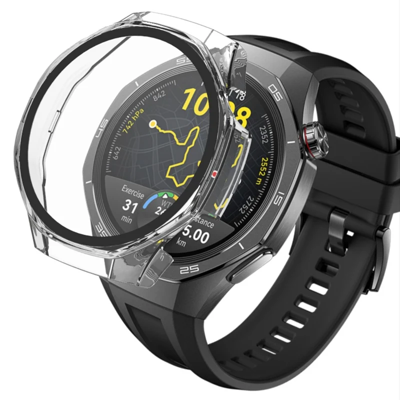 Robust Huawei Watch GT 5 Pro 46mm Hülle mit Displayschutz in Glas und Plastik