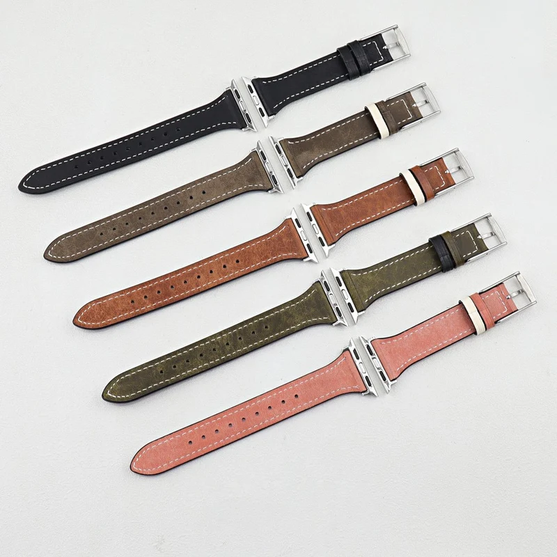 Modisch Apple Smartwatch Echtes Leder Universell Armband