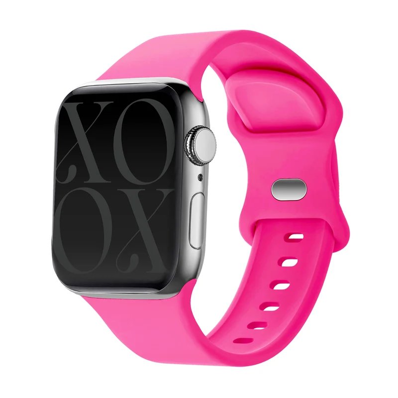 xoxo Wildhearts Apple Watch Silikonarmband (Knalliges Rosa)