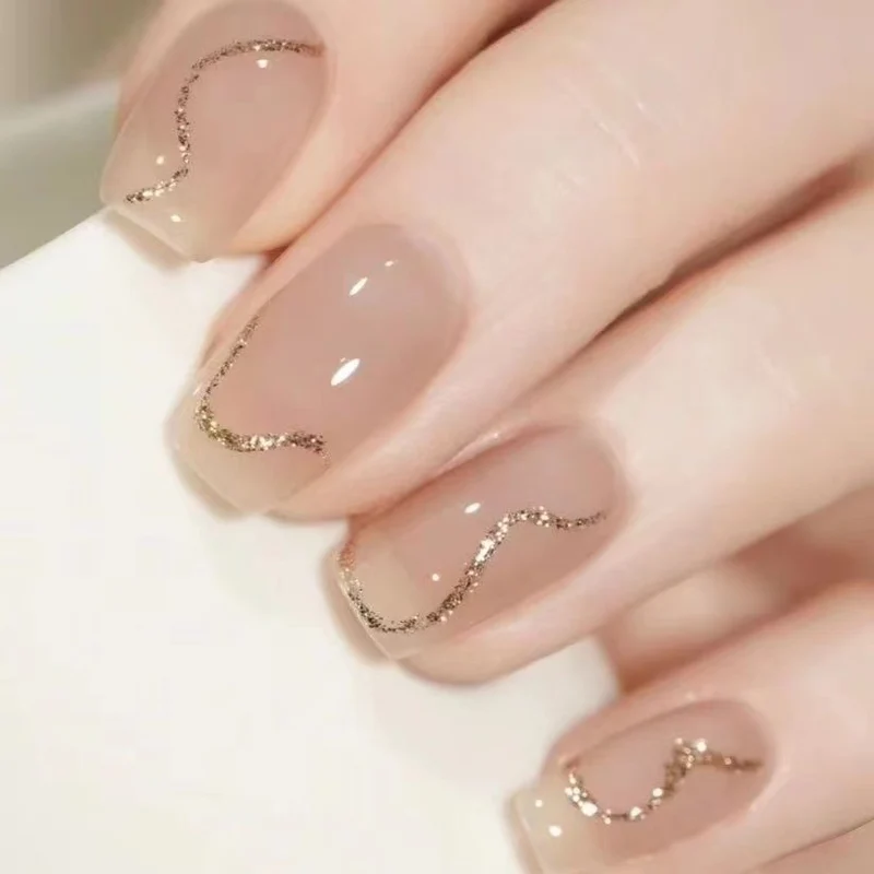 Glitzernde Wirbel Press-On Nagelset