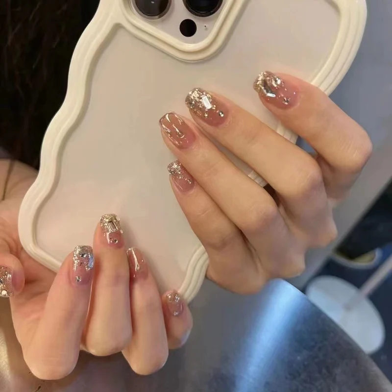 Glamouröse Glitzer Druck-Nagelset