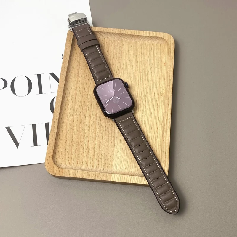 Unglaublich Haltbar Apple Smartwatch Echtes Leder Universell Armband