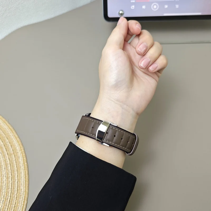 Unglaublich Haltbar Apple Smartwatch Echtes Leder Universell Armband