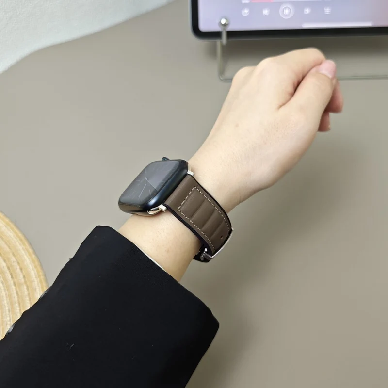 Unglaublich Haltbar Apple Smartwatch Echtes Leder Universell Armband