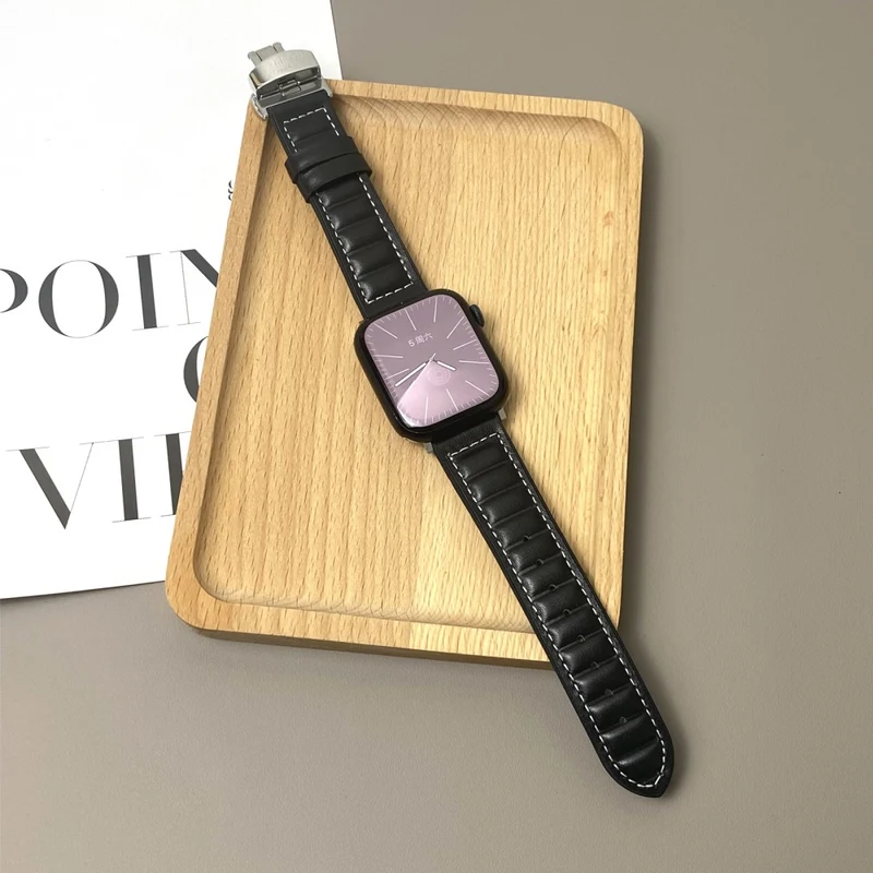 Unglaublich Haltbar Apple Smartwatch Echtes Leder Universell Armband