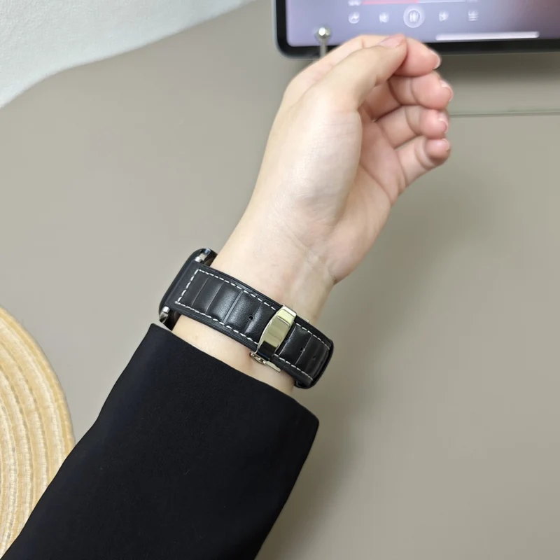 Unglaublich Haltbar Apple Smartwatch Echtes Leder Universell Armband