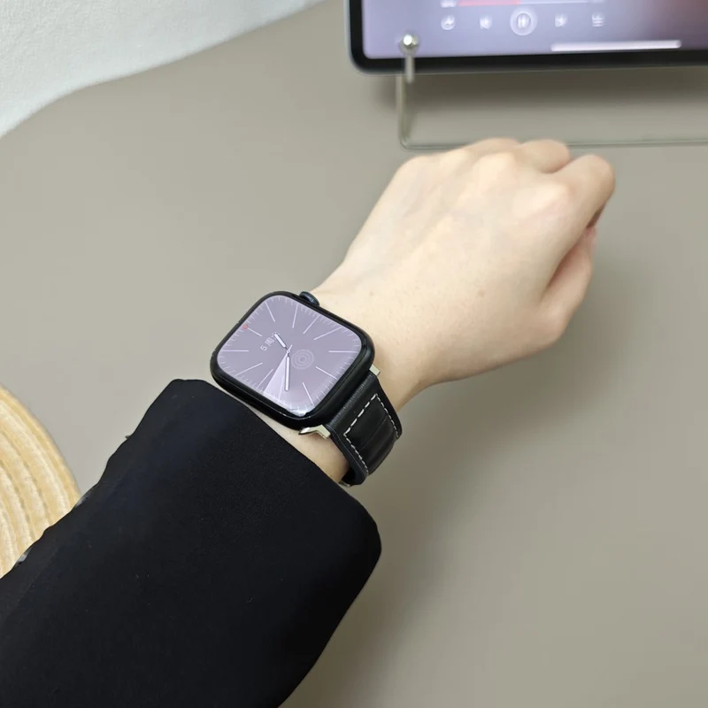 Unglaublich Haltbar Apple Smartwatch Echtes Leder Universell Armband