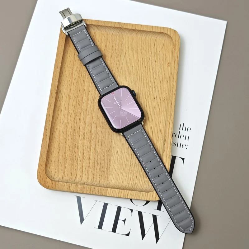 Unglaublich Haltbar Apple Smartwatch Echtes Leder Universell Armband