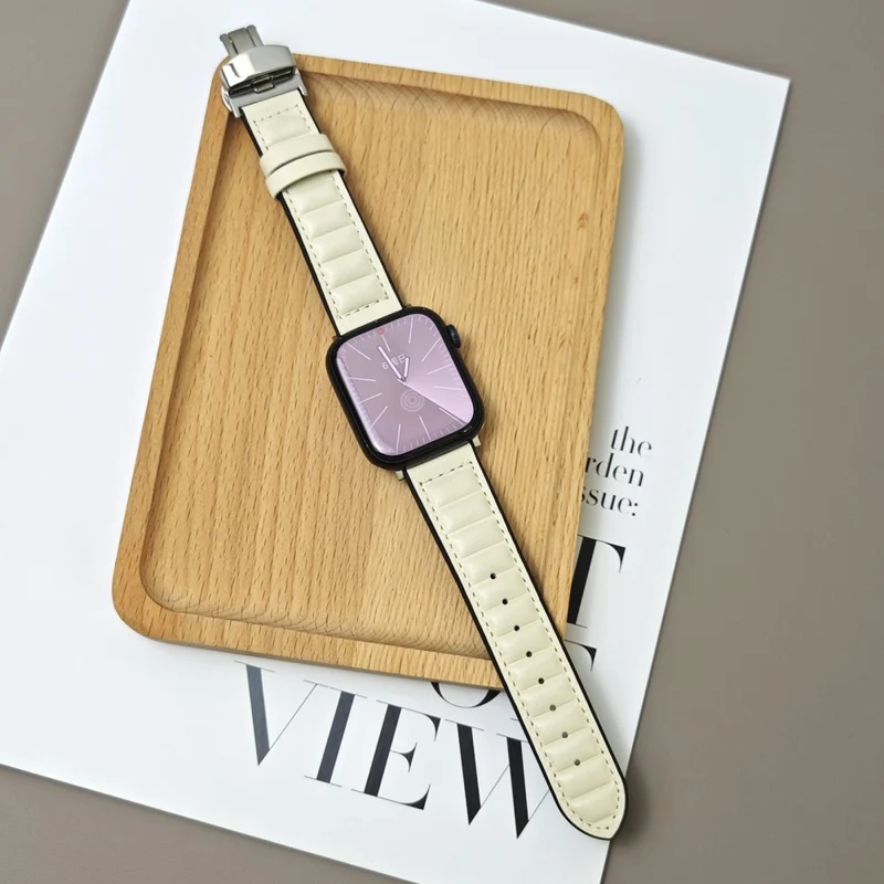 Unglaublich Haltbar Apple Smartwatch Echtes Leder Universell Armband
