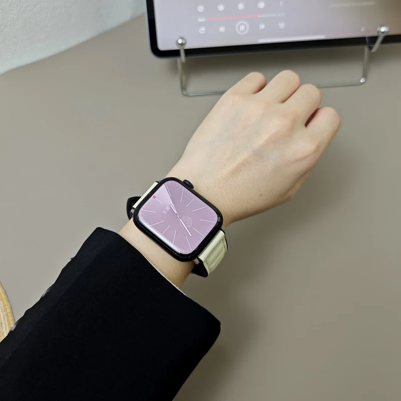 Unglaublich Haltbar Apple Smartwatch Echtes Leder Universell Armband