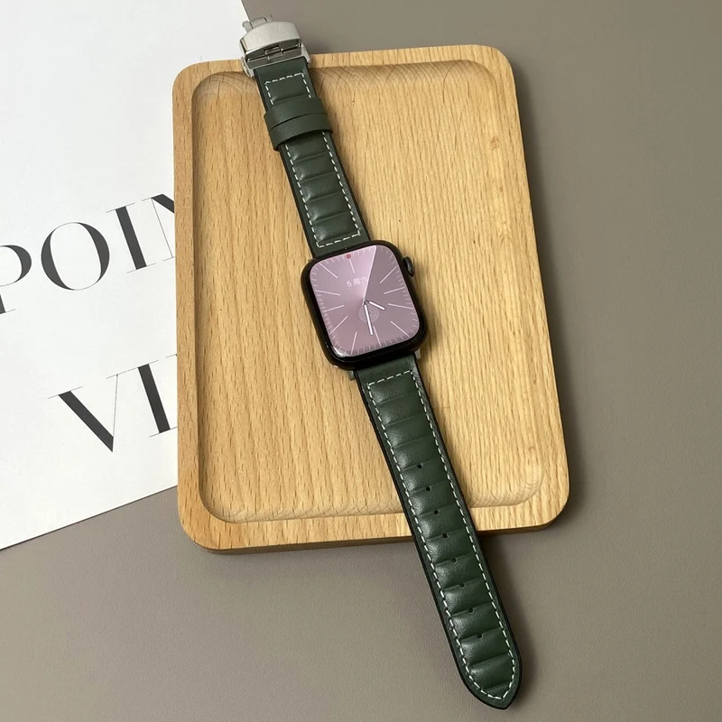 Unglaublich Haltbar Apple Smartwatch Echtes Leder Universell Armband