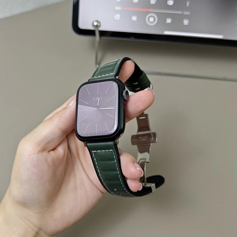 Unglaublich Haltbar Apple Smartwatch Echtes Leder Universell Armband