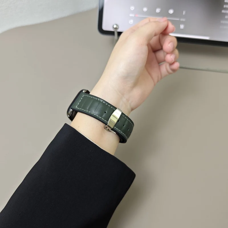 Unglaublich Haltbar Apple Smartwatch Echtes Leder Universell Armband