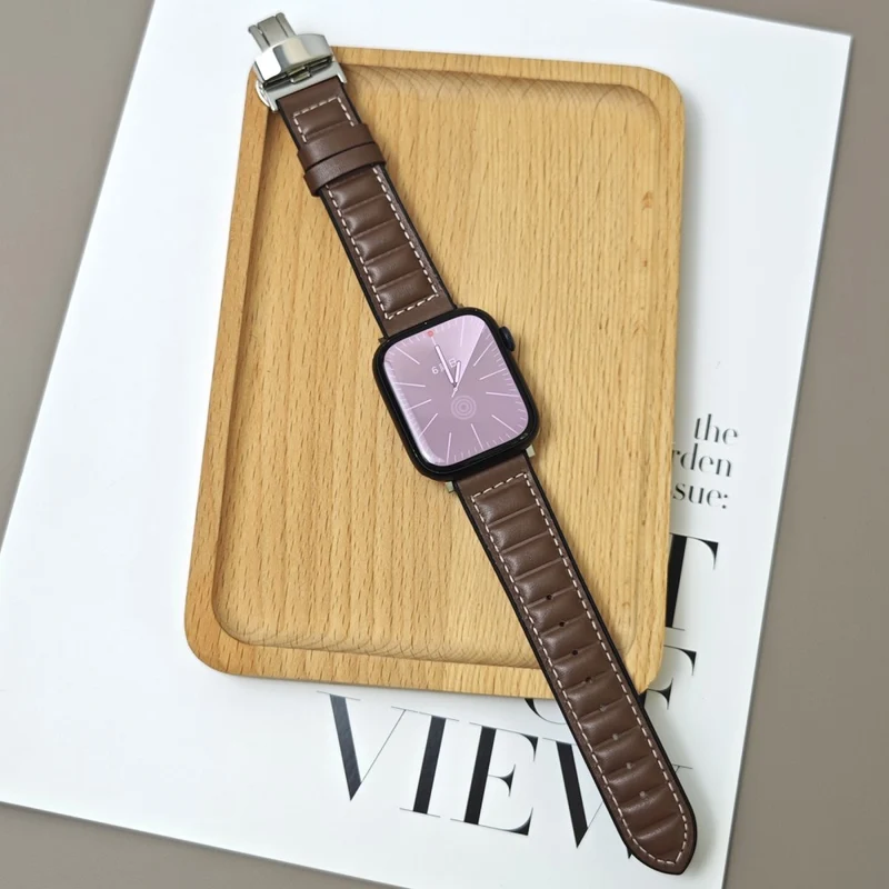 Unglaublich Haltbar Apple Smartwatch Echtes Leder Universell Armband