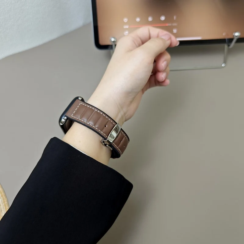 Unglaublich Haltbar Apple Smartwatch Echtes Leder Universell Armband