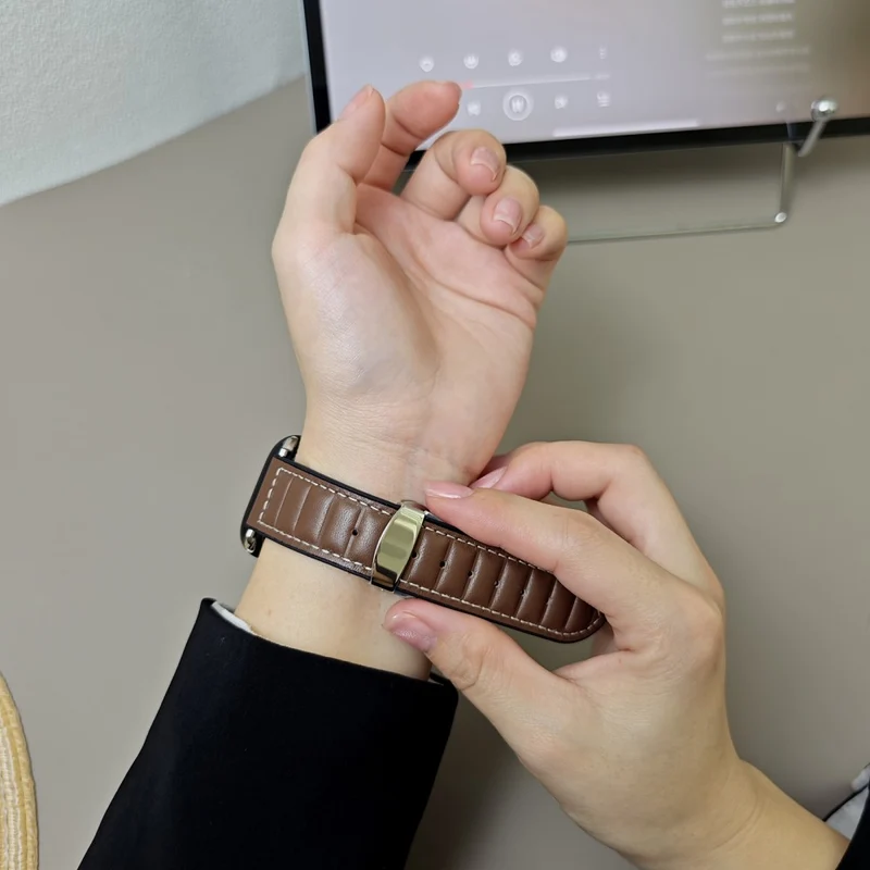 Unglaublich Haltbar Apple Smartwatch Echtes Leder Universell Armband