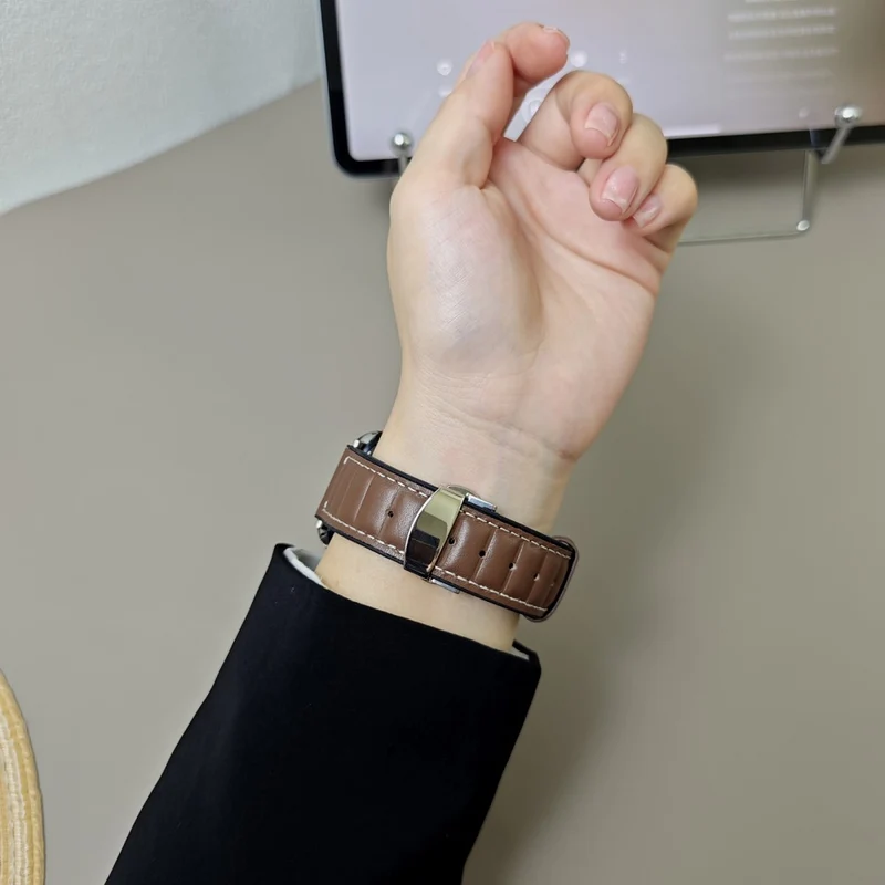 Unglaublich Haltbar Apple Smartwatch Echtes Leder Universell Armband