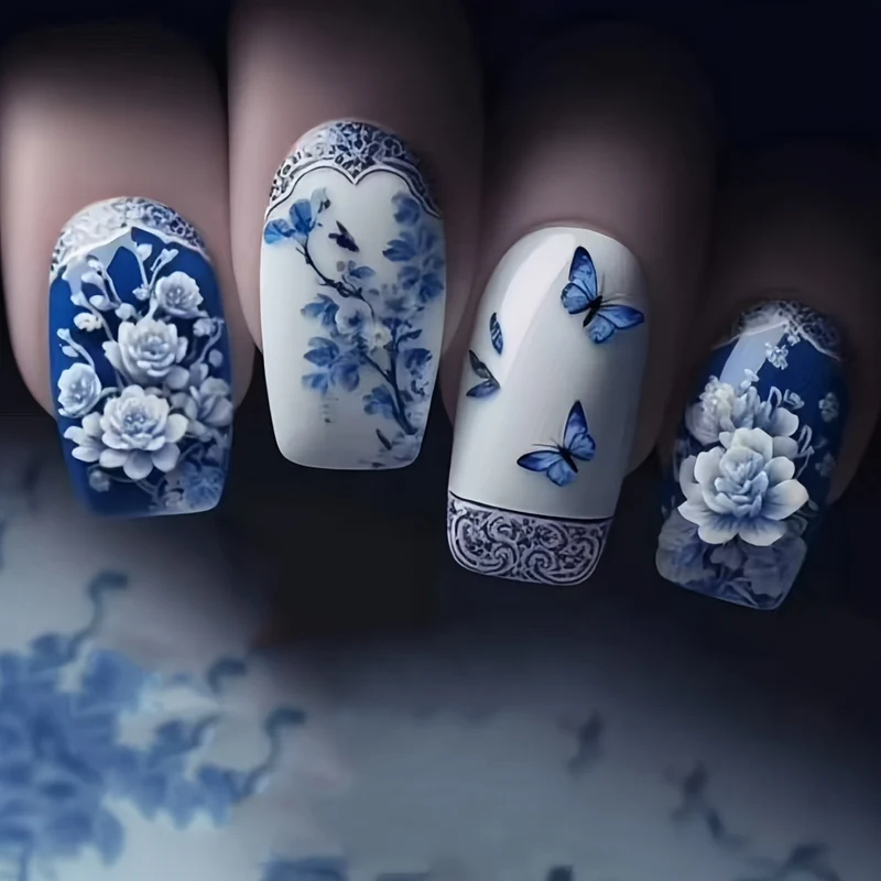 Floral Schmetterling Nail Art Set