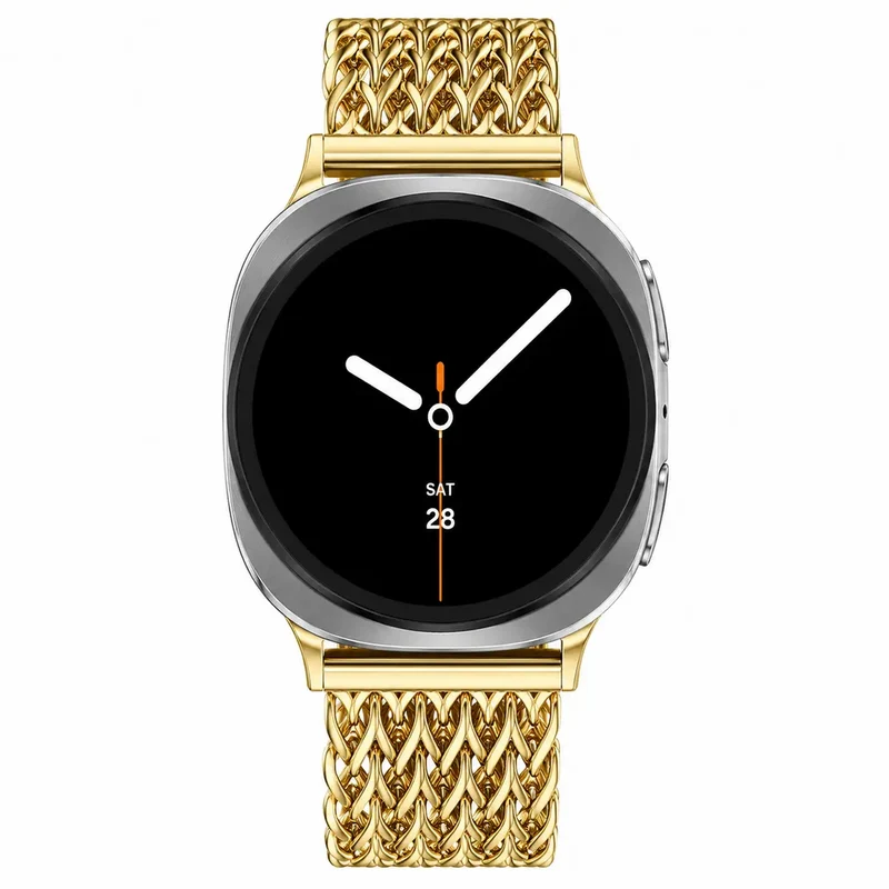 Samsung Galaxy Watch 8 Classic Metall Mesh Armband (Gold)