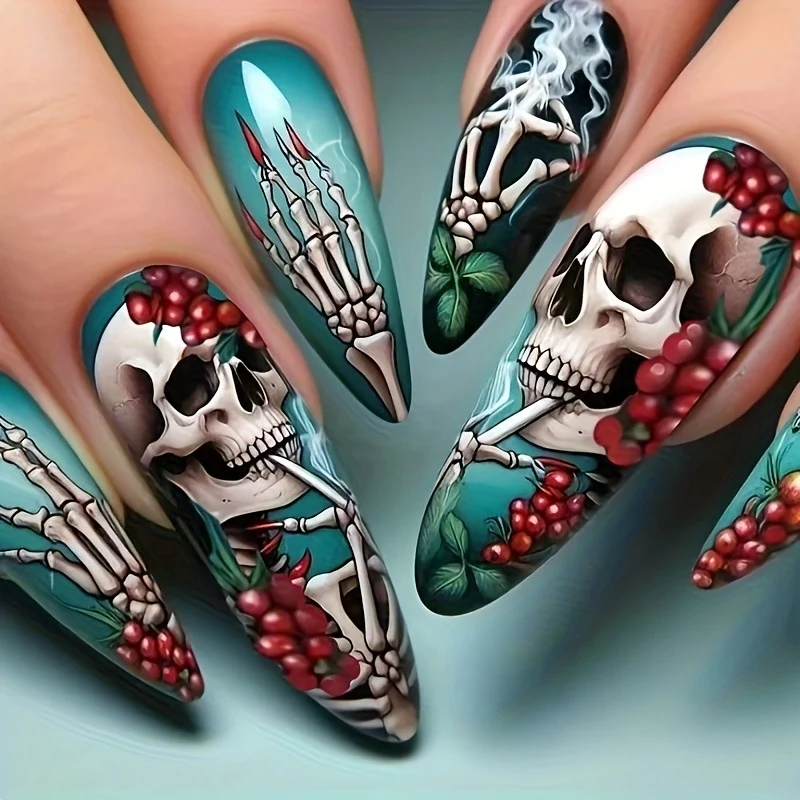 Künstlerische Skelett Nagelkunst