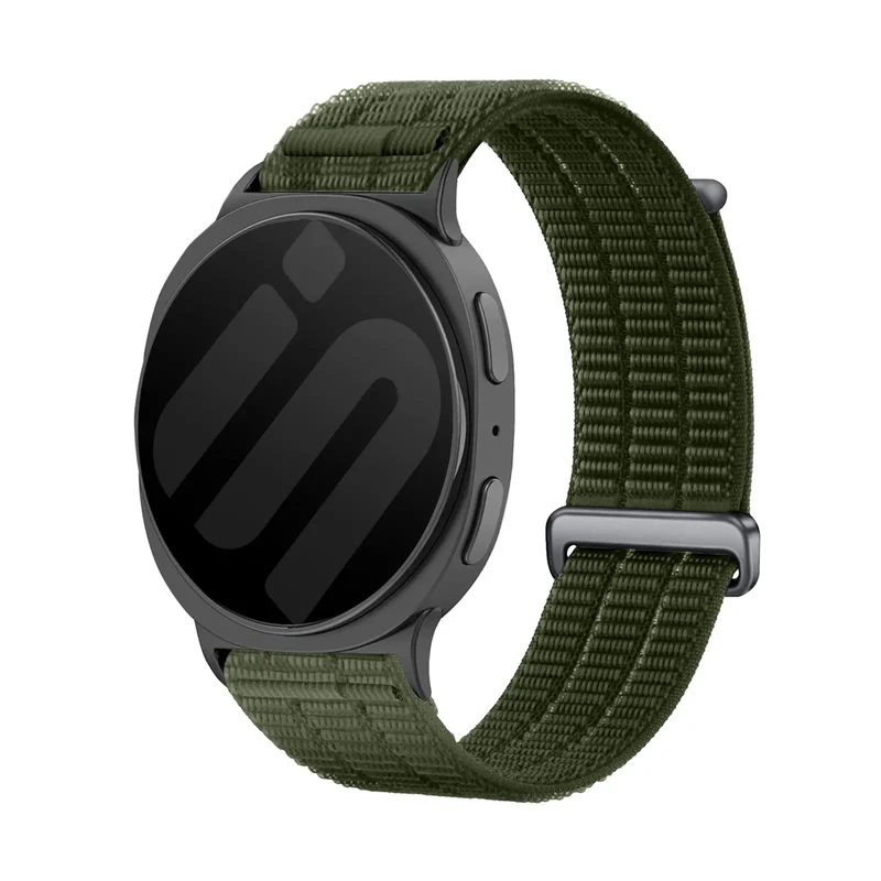 Samsung Galaxy Watch 9 - 44mm Nylon Air Armband (Dunkelgrün)