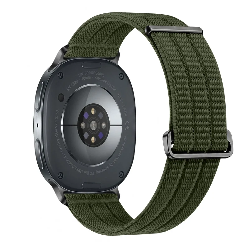 Samsung Galaxy Watch 9 - 44mm Nylon Air Armband (Dunkelgrün)