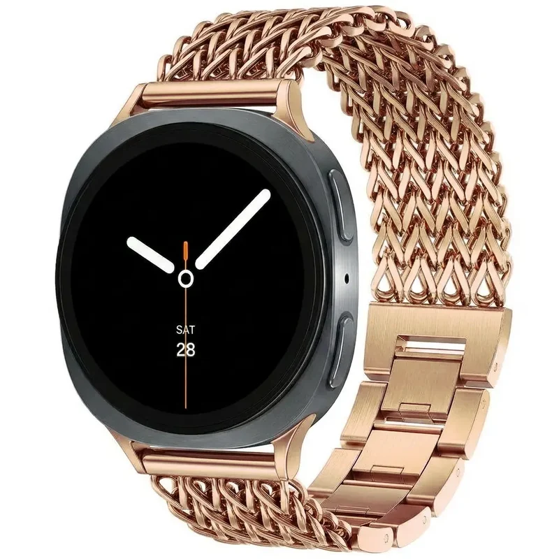 Samsung Galaxy Watch 8 Classic Metall Mesh Armband (Roségold)