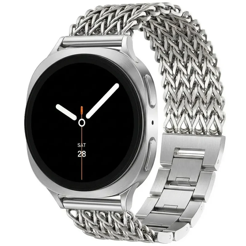 Samsung Galaxy Watch 8 Classic Metall Mesh Armband (Silber)