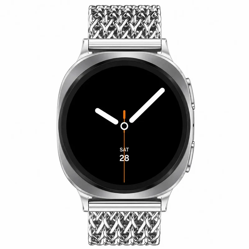 Samsung Galaxy Watch 8 Classic Metall Mesh Armband (Silber)