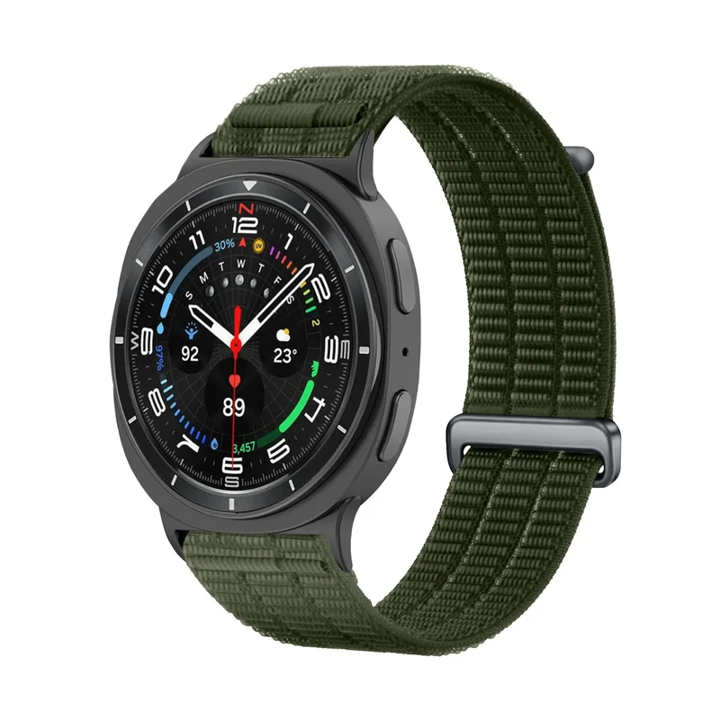 Samsung Galaxy Watch 9 - 40mm Nylon Air Armband (Dunkelgrün)