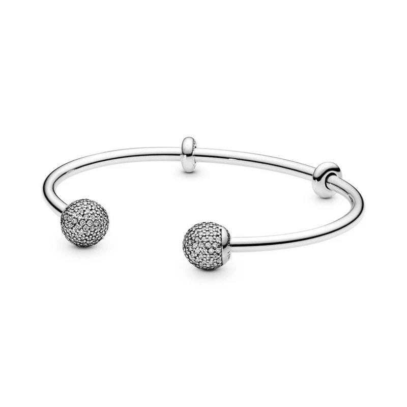Pandora Armband Damen Moments Pavé Open Bangle Silber 19 cm 596438CZ-3