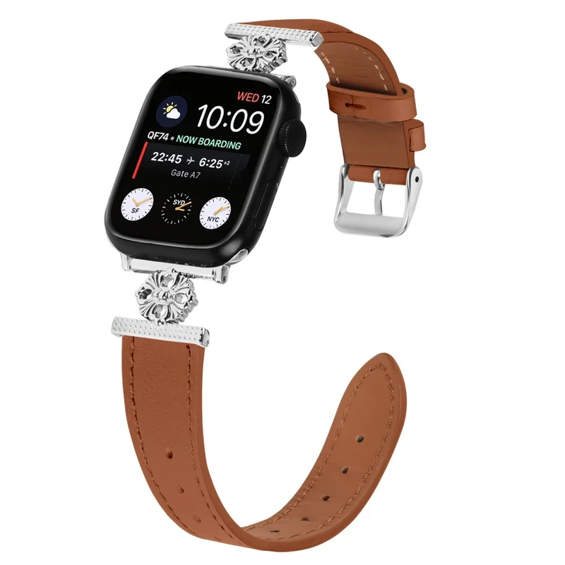Sehr Bequem Apple Smartwatch Echtes Leder Und Metall Universell Armband