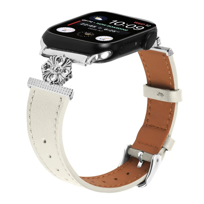 Sehr Bequem Apple Smartwatch Echtes Leder Und Metall Universell Armband
