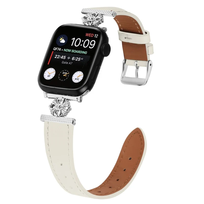 Sehr Bequem Apple Smartwatch Echtes Leder Und Metall Universell Armband