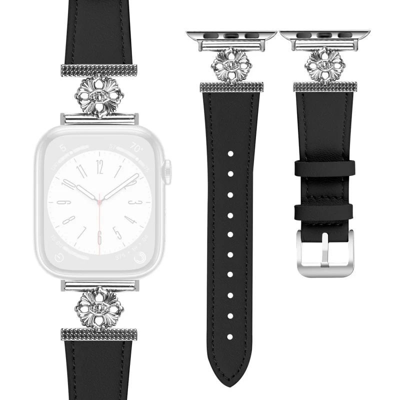 Sehr Bequem Apple Smartwatch Echtes Leder Und Metall Universell Armband
