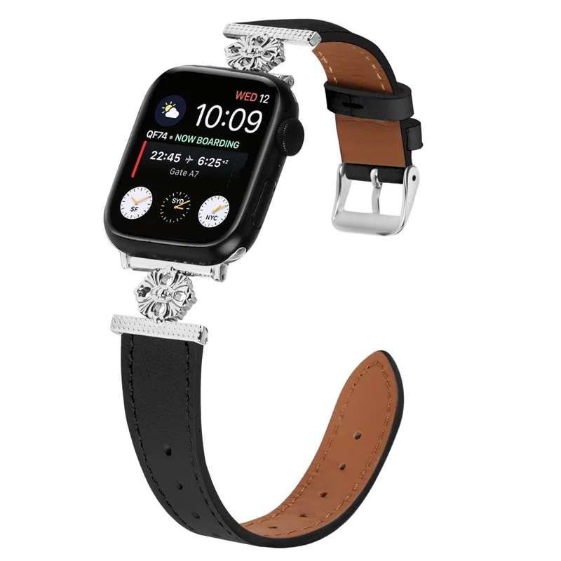 Sehr Bequem Apple Smartwatch Echtes Leder Und Metall Universell Armband